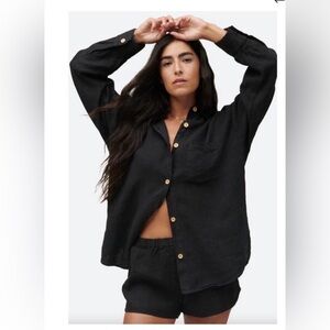 MATE the Label Oversize long sleeve shirt. Size XS. Womens. Black.